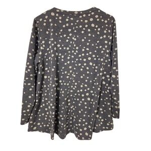 Green Envelope Los‎ Angeles Womens 1X Polka Dot Long Sleeve Top Blouse